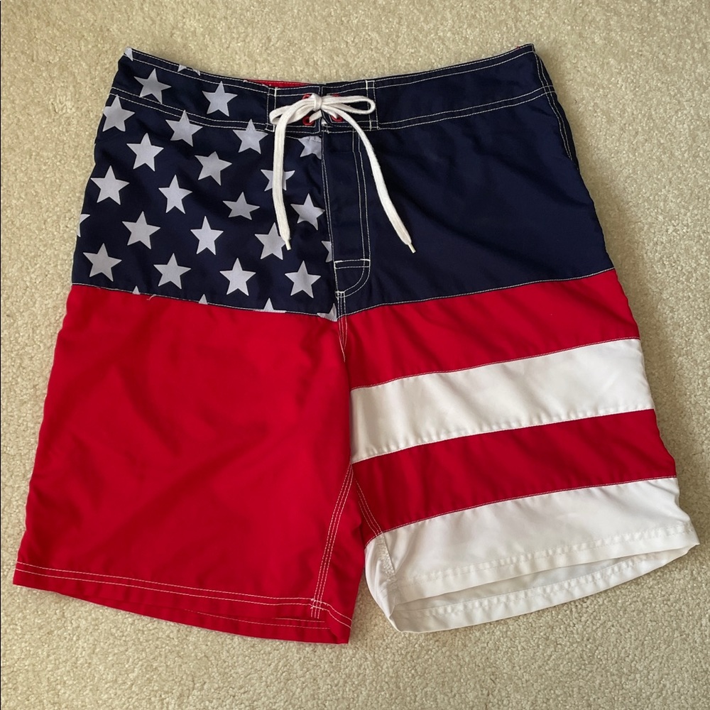 Giant Men’s Board Shorts Swim Trunks American Flag